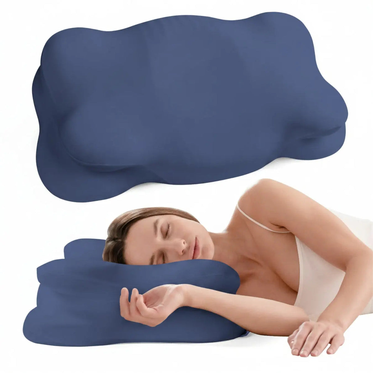 Almohada de espuma viscoelástica con relleno ajustable y altura doble para alinear la postura
