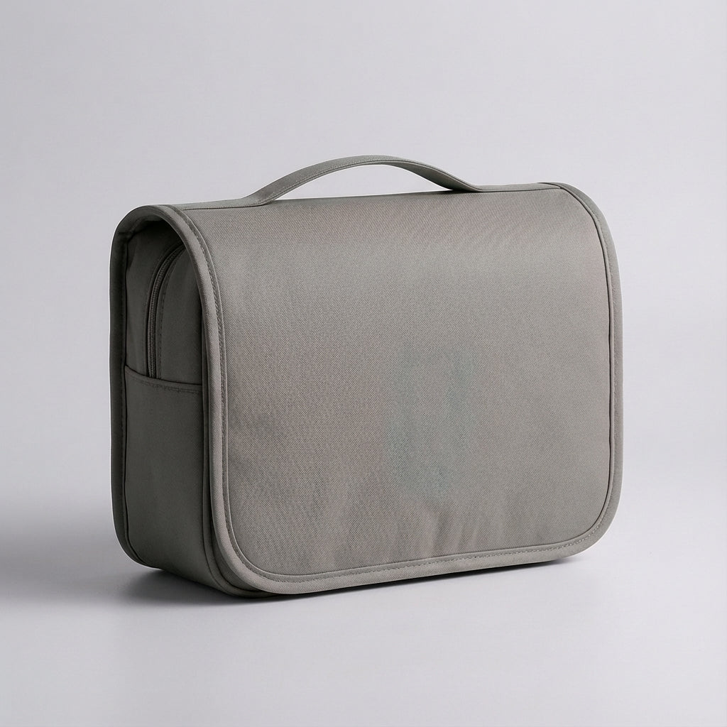 Neceser de viaje compacto, impermeable, transparente y con varios compartimentos