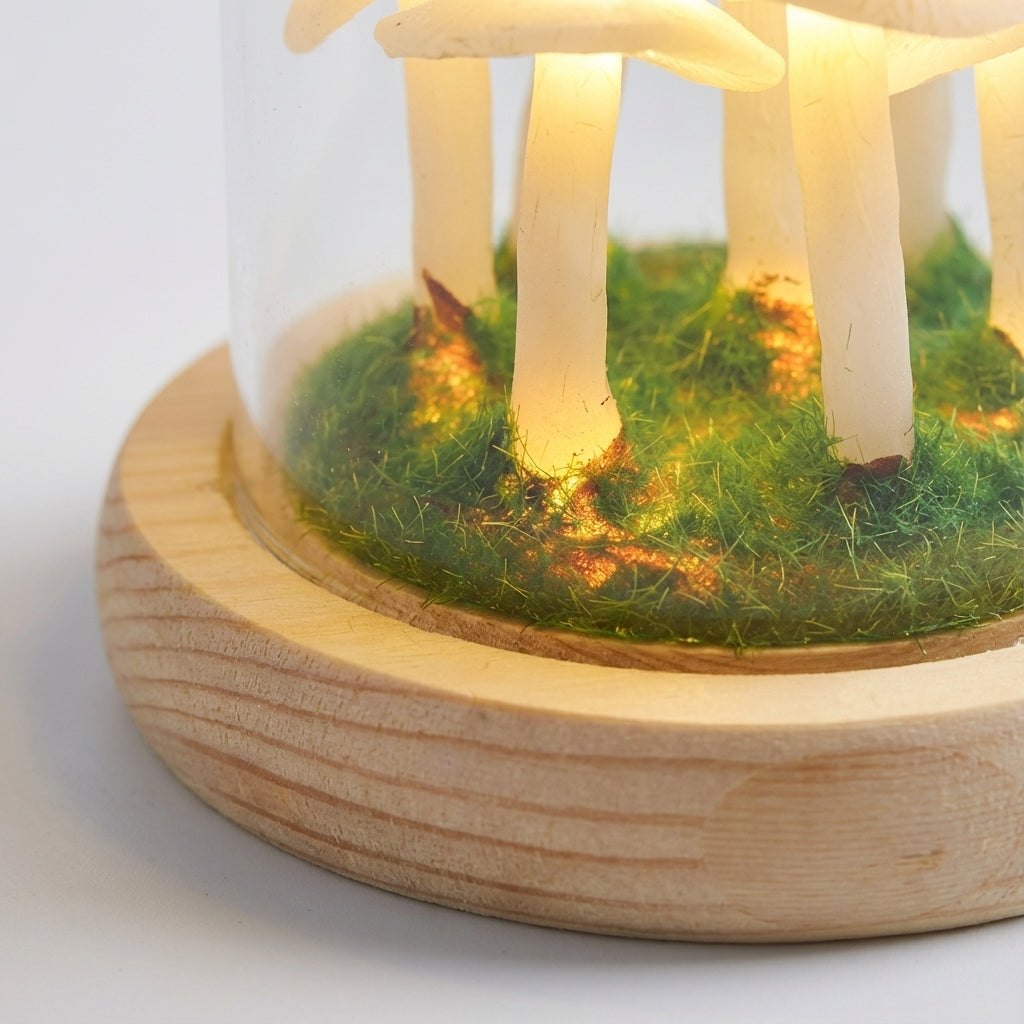 Lámpara de mesa personalizable con grupo de setas, alimentada por batería y apta para bricolaje