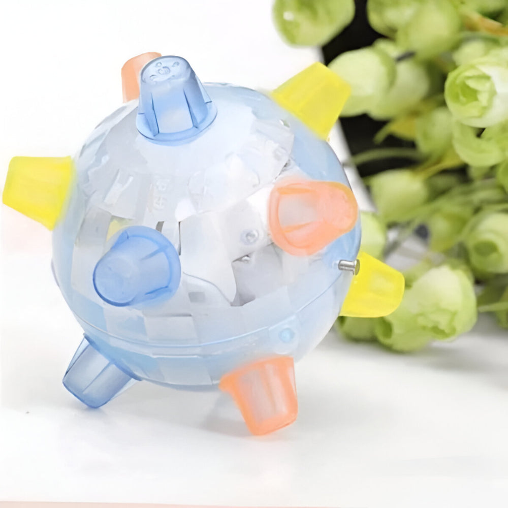 Juguete interactivo para perros con pelota de goma que rebota y emite luces intermitentes