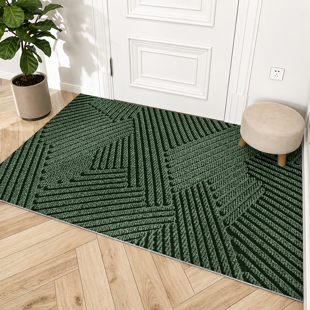 Alfombrilla escandinava texturizada antideslizante que atrapa la suciedad para la entrada
