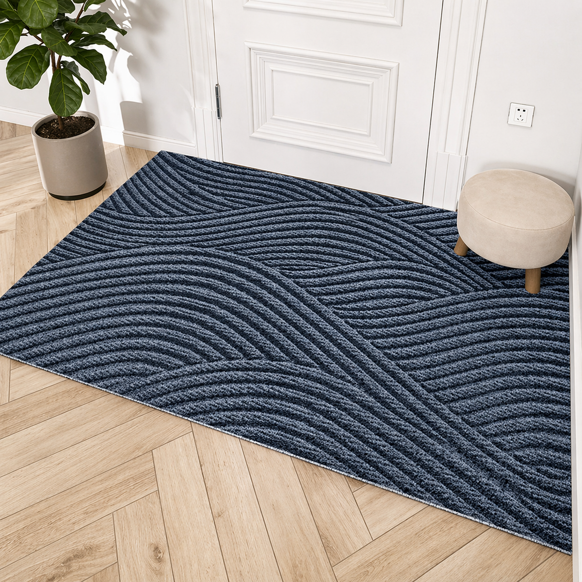 Alfombrilla escandinava texturizada antideslizante que atrapa la suciedad para la entrada