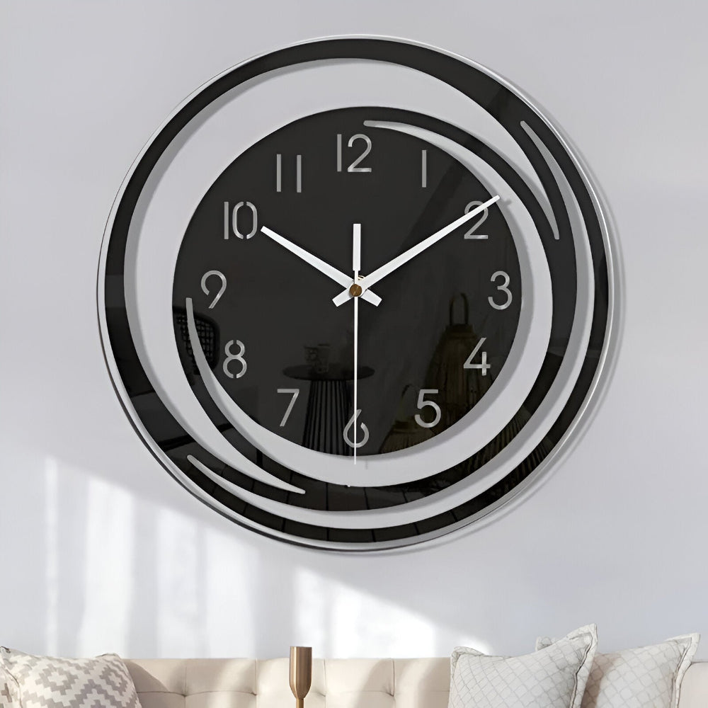 Reloj de pared silencioso escandinavo minimalista de acrílico con círculos superpuestos
