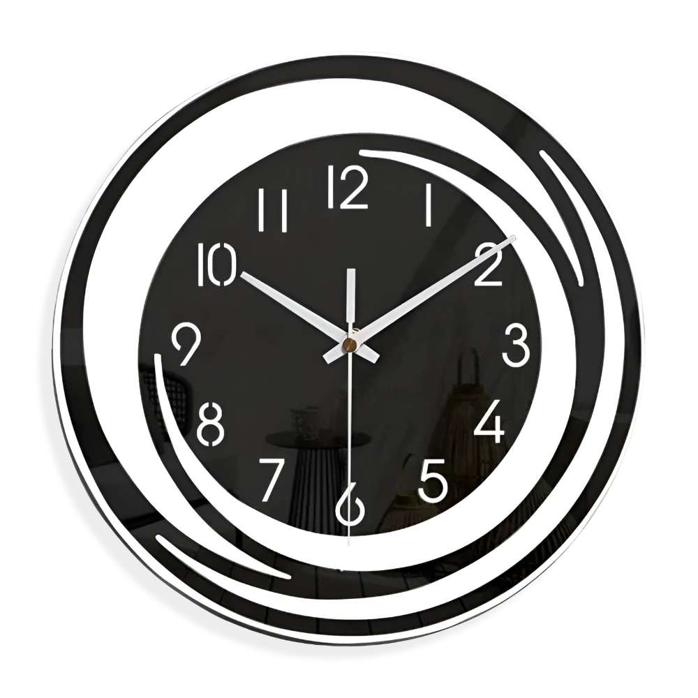Reloj de pared silencioso escandinavo minimalista de acrílico con círculos superpuestos