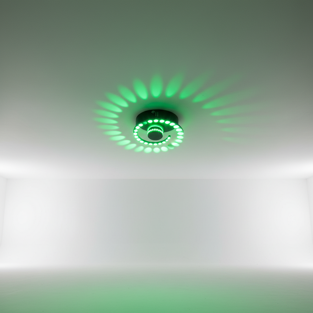 Lámpara de techo y pared de aluminio con patrón de haces en espiral