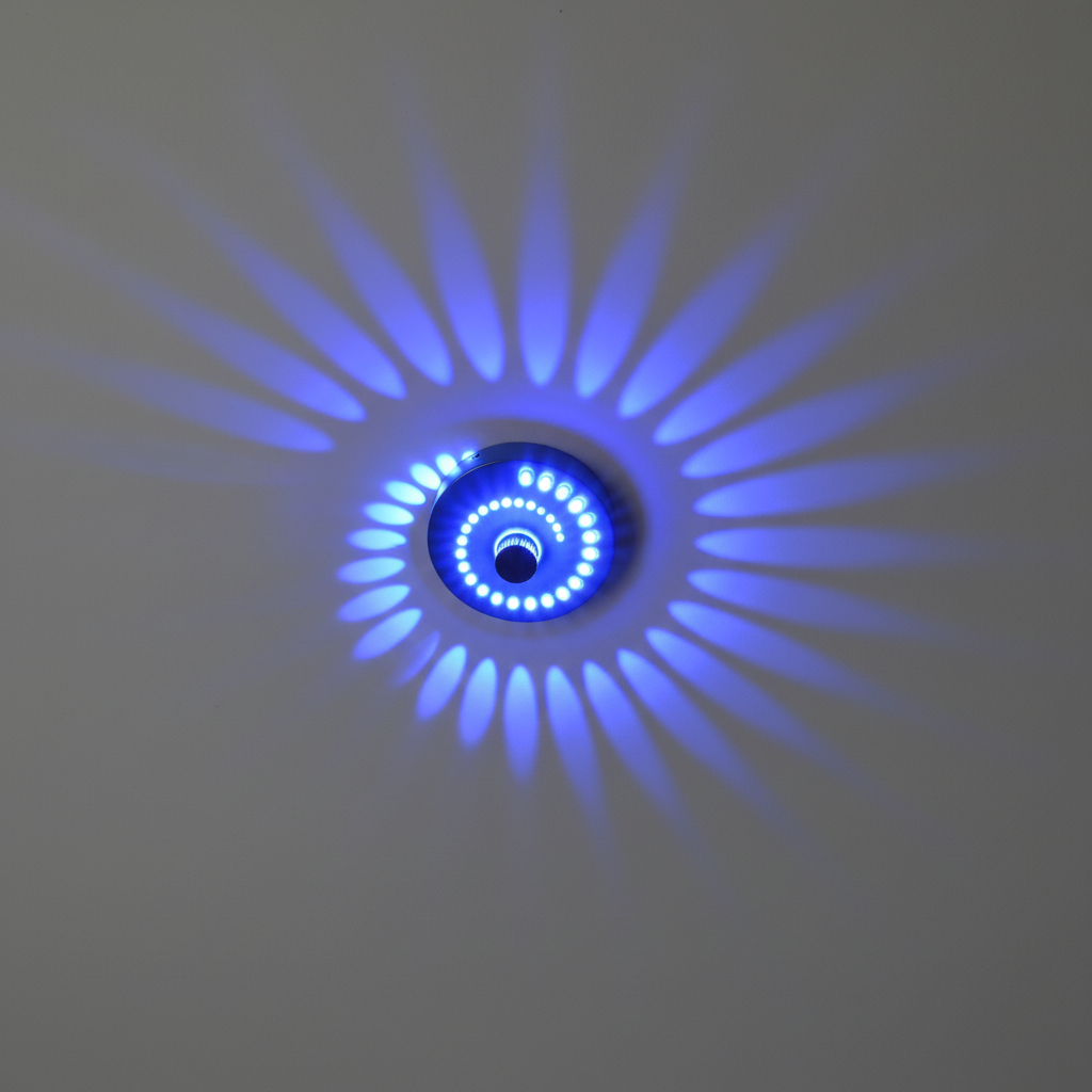Lámpara de techo y pared de aluminio con patrón de haces en espiral