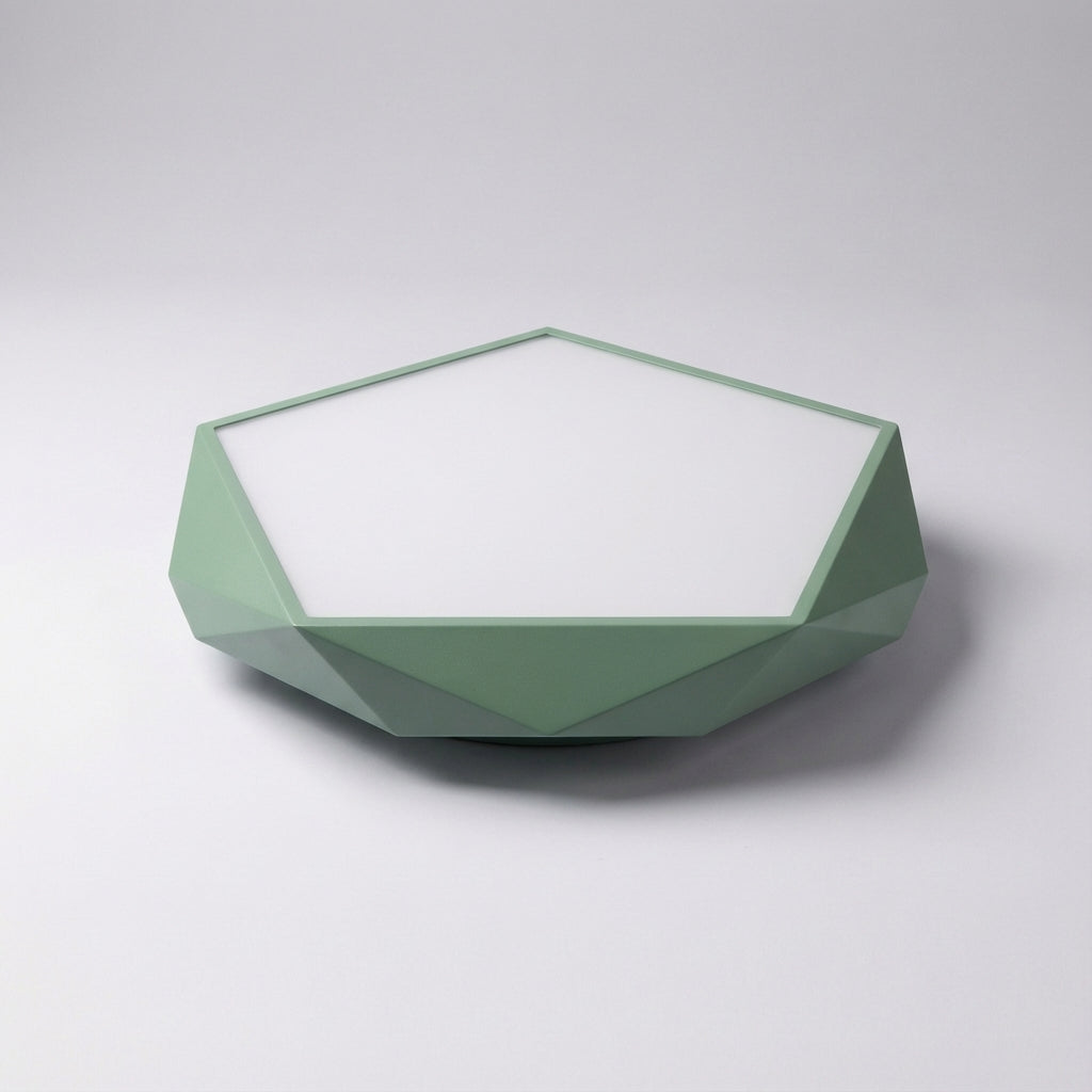 Lámpara de techo de hierro y acrílico con forma pentagonal geométrica de montaje empotrado