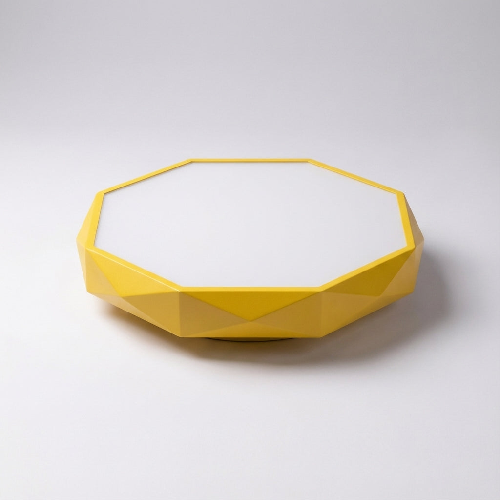 Lámpara de techo de hierro y acrílico con forma pentagonal geométrica de montaje empotrado