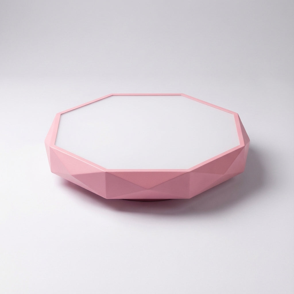 Lámpara de techo de hierro y acrílico con forma pentagonal geométrica de montaje empotrado