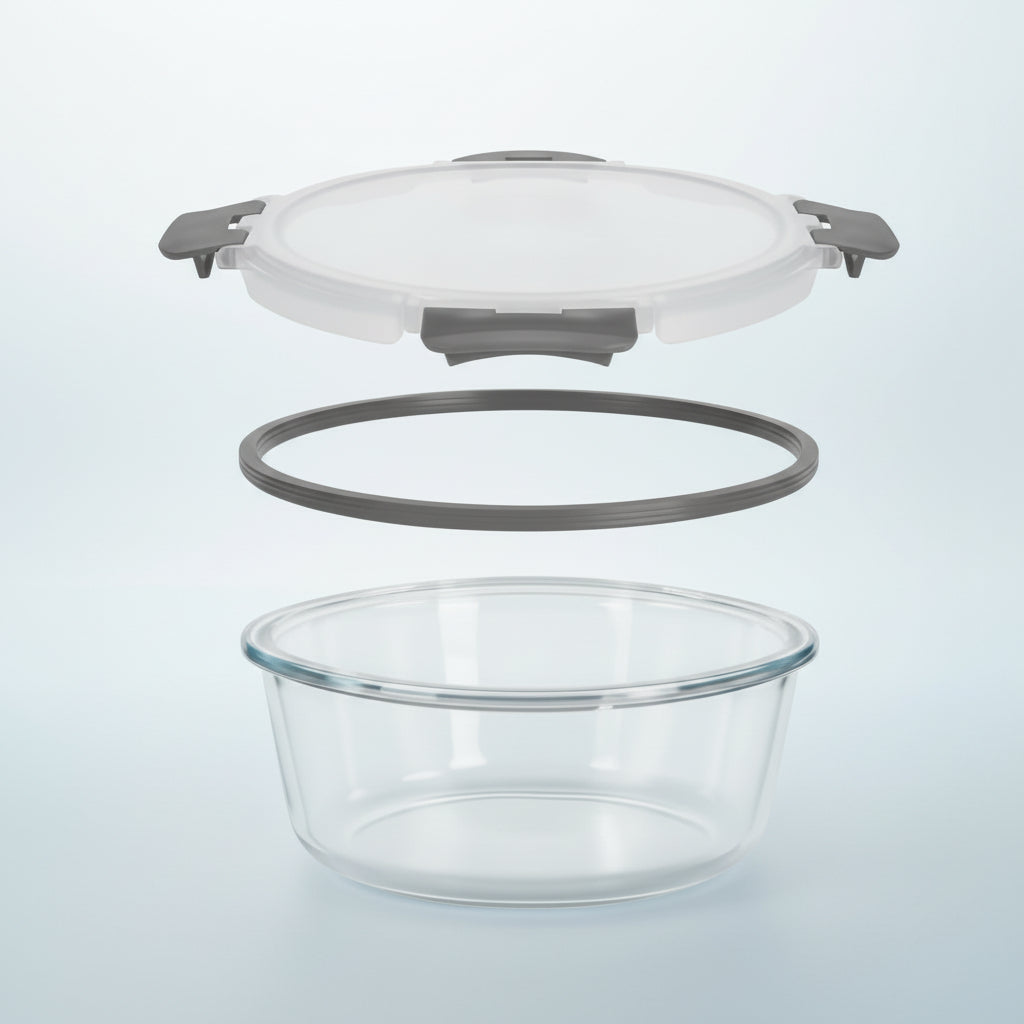 Juego de recipientes de vidrio de borosilicato con cierre hermético para preparar y almacenar comidas