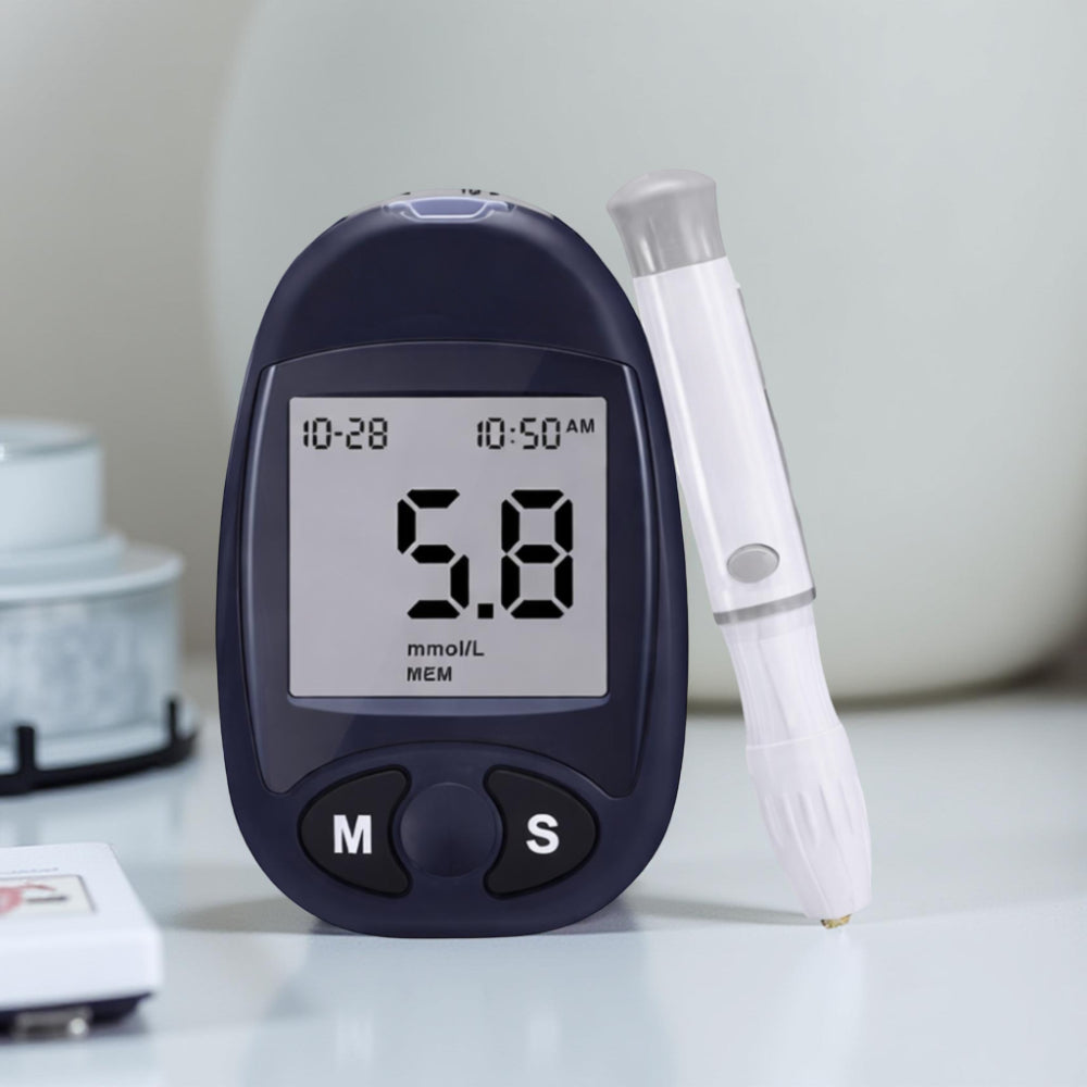 Kit compacto y portátil de prueba con monitor digital de glucosa en sangre para uso doméstico