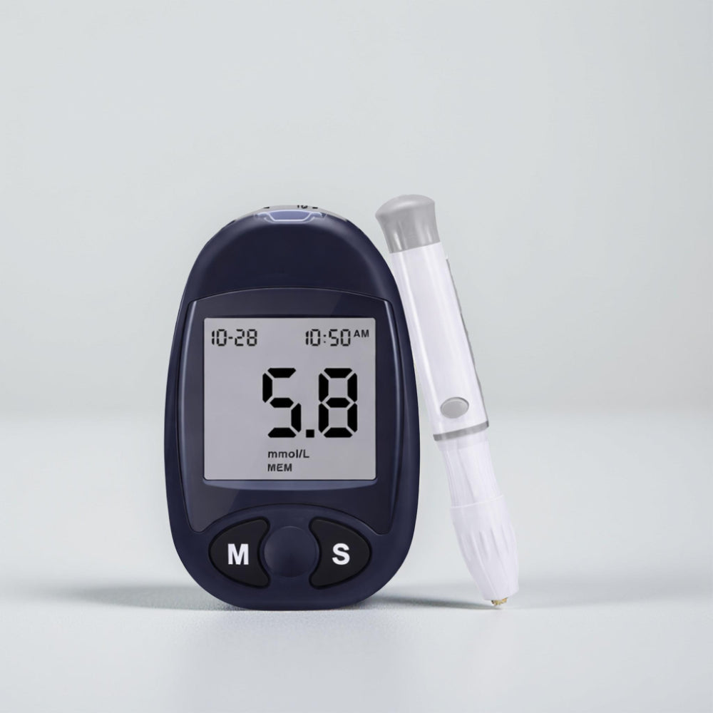 Kit compacto y portátil de prueba con monitor digital de glucosa en sangre para uso doméstico