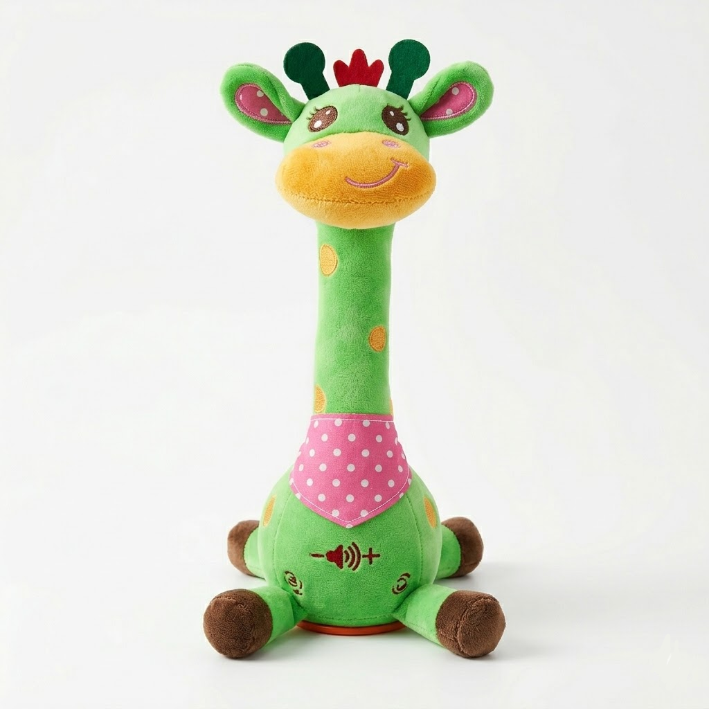 Juguete musical interactivo de jirafa de peluche abrazable que canta y habla