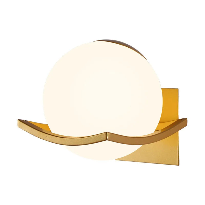 Lámpara de pared minimalista europea con esfera de vidrio opalino