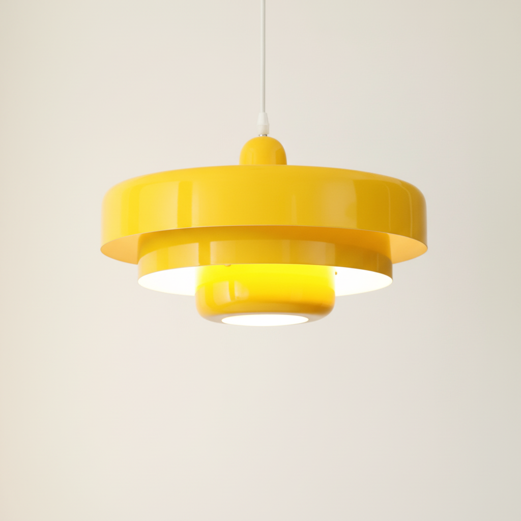 Lámpara colgante de techo retro vintage con pantalla de cúpula metálica
