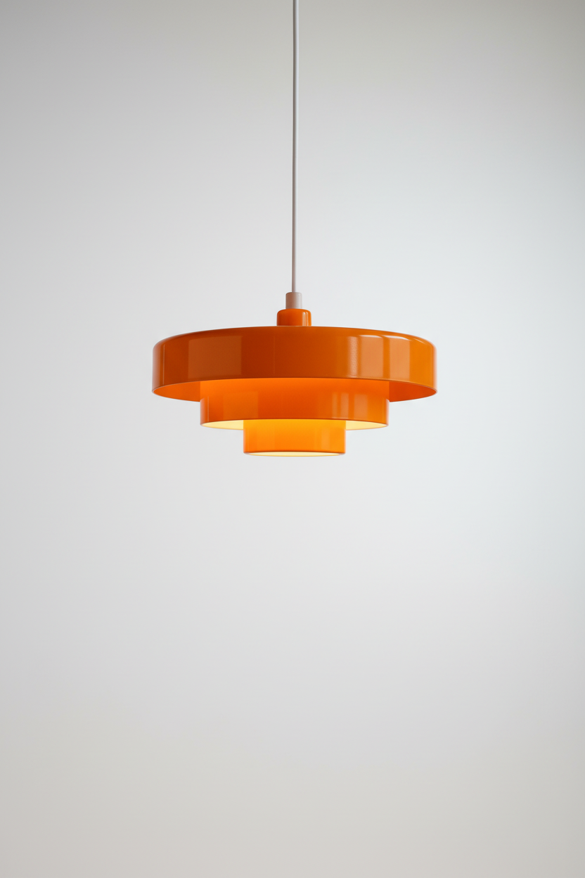 Lámpara colgante de techo retro vintage con pantalla de cúpula metálica