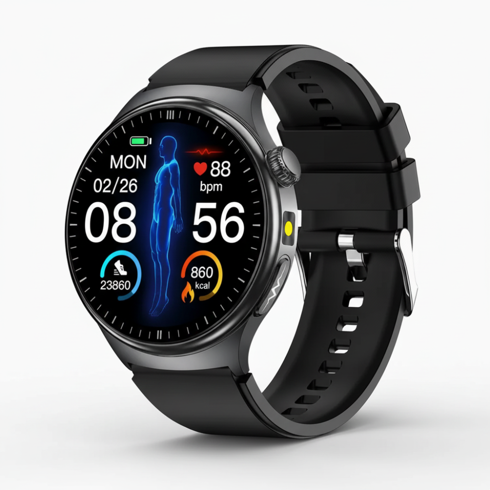 Reloj inteligente deportivo de aleación de aluminio con pantalla táctil, seguimiento de actividad física y monitorización del sueño