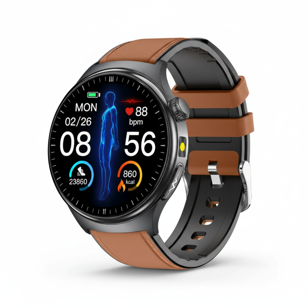 Reloj inteligente deportivo de aleación de aluminio con pantalla táctil, seguimiento de actividad física y monitorización del sueño