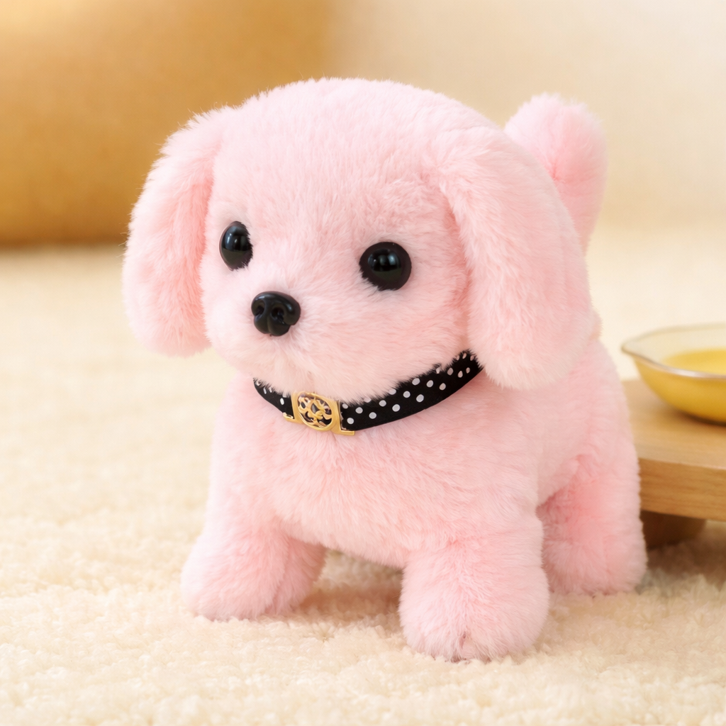 Juguete interactivo de cachorro robot de peluche realista que camina, ladra y mueve la cola