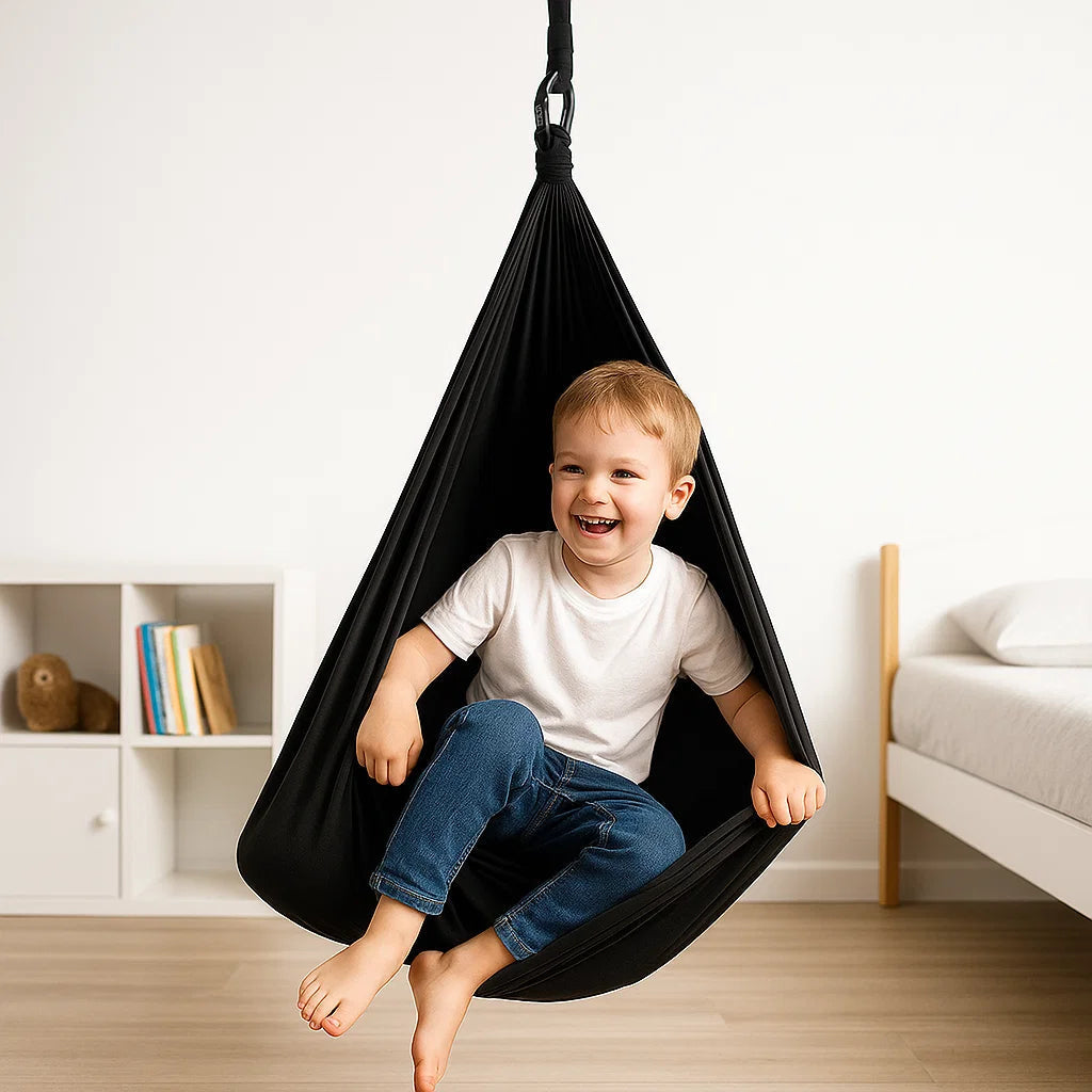 Asiento columpio colgante sensorial tipo capullo, de algodón elástico y acogedor
