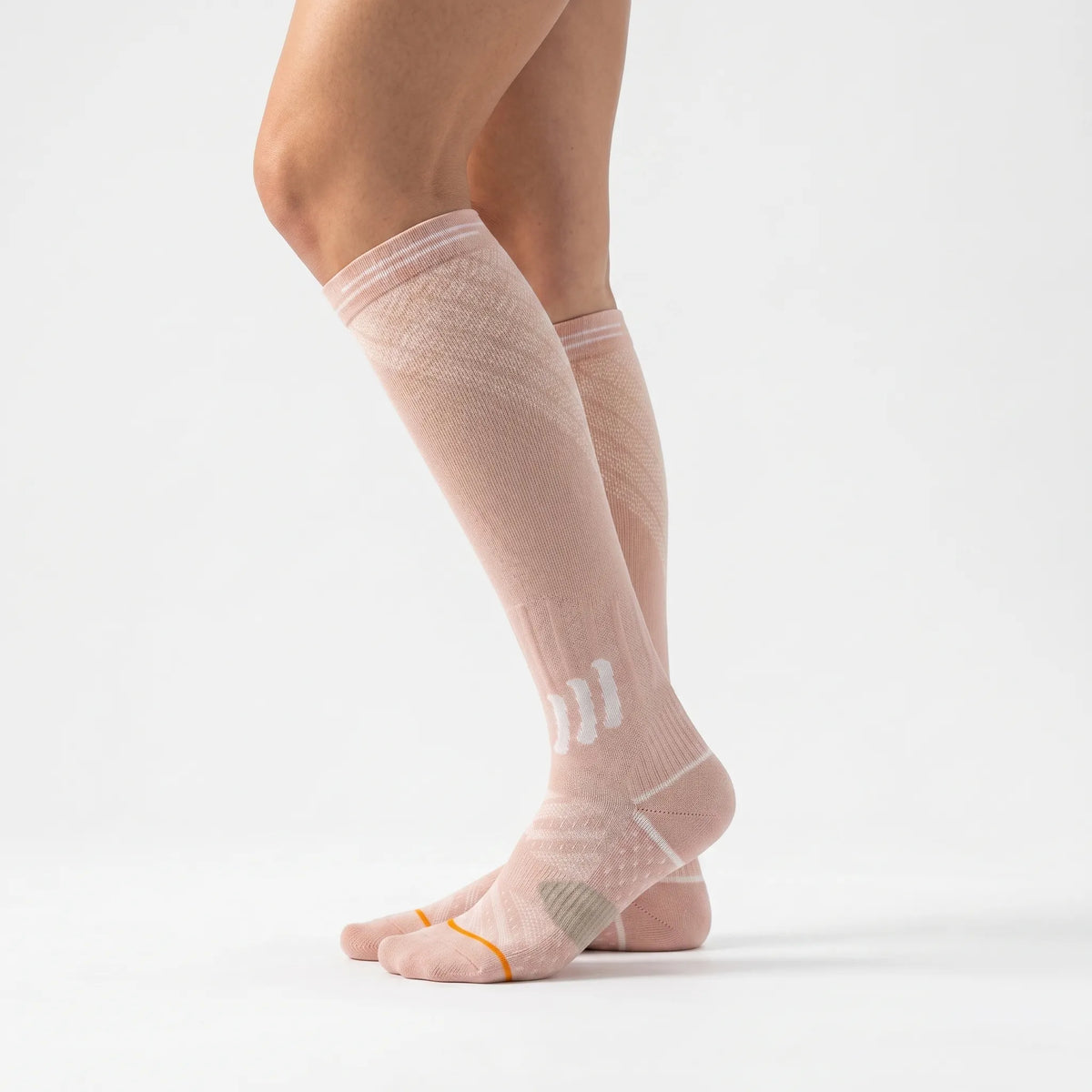 Calcetines de compresión hasta la rodilla, de punto texturizado estructurado y panel acanalado