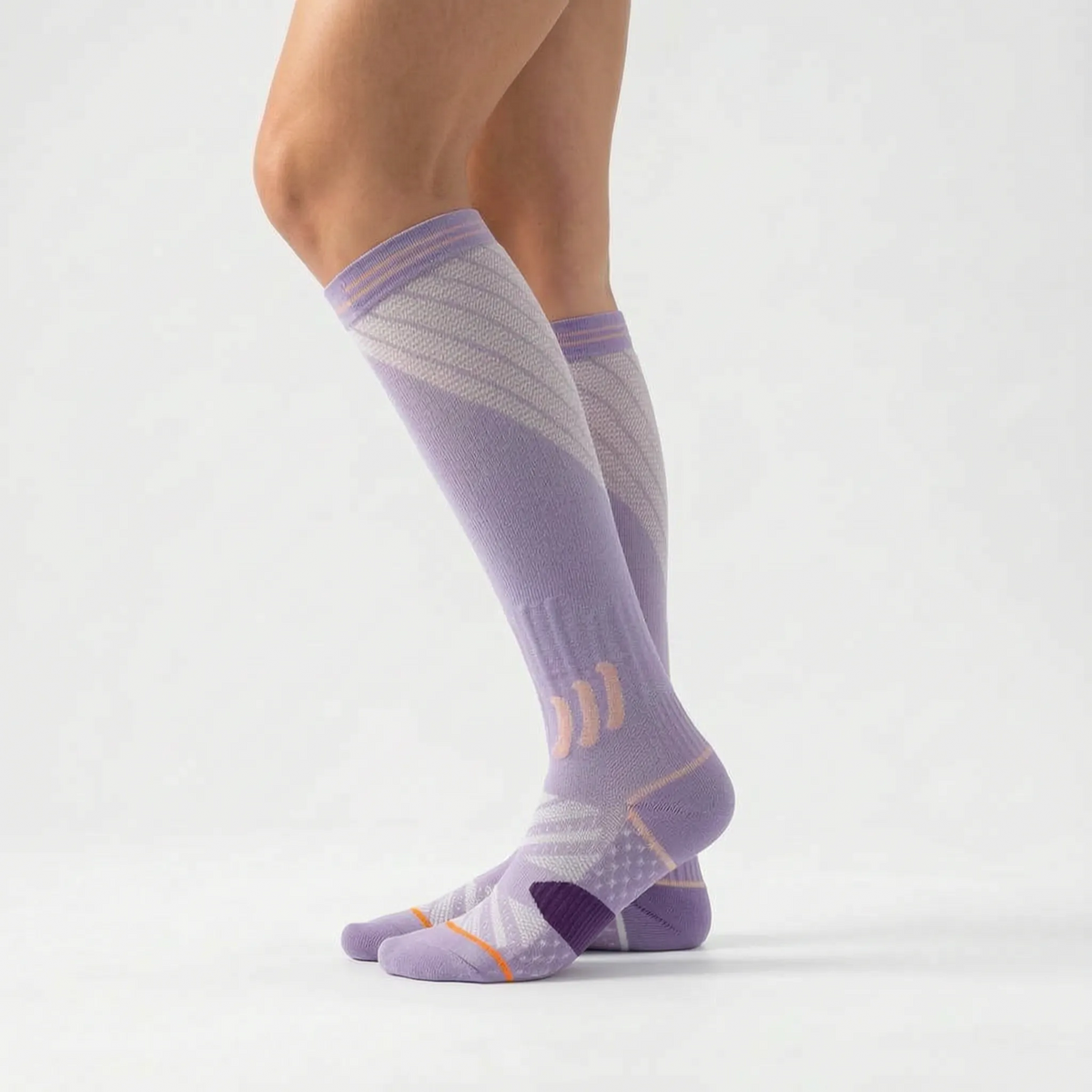 Calcetines de compresión hasta la rodilla, de punto texturizado estructurado y panel acanalado