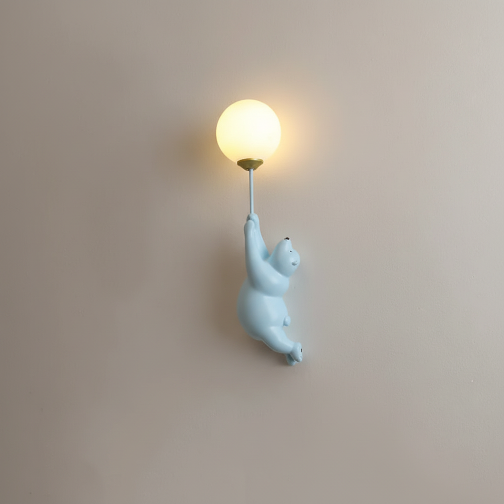 Aplique de pared de resina con forma de oso, de acrílico, para habitación infantil