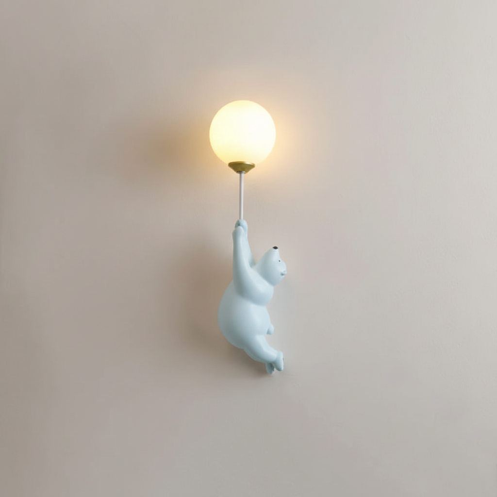 Aplique de pared de resina con forma de oso, de acrílico, para habitación infantil