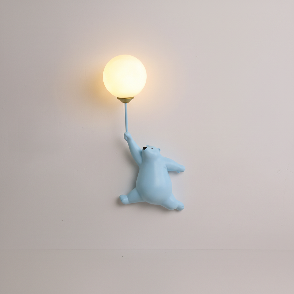 Aplique de pared de resina con forma de oso, de acrílico, para habitación infantil