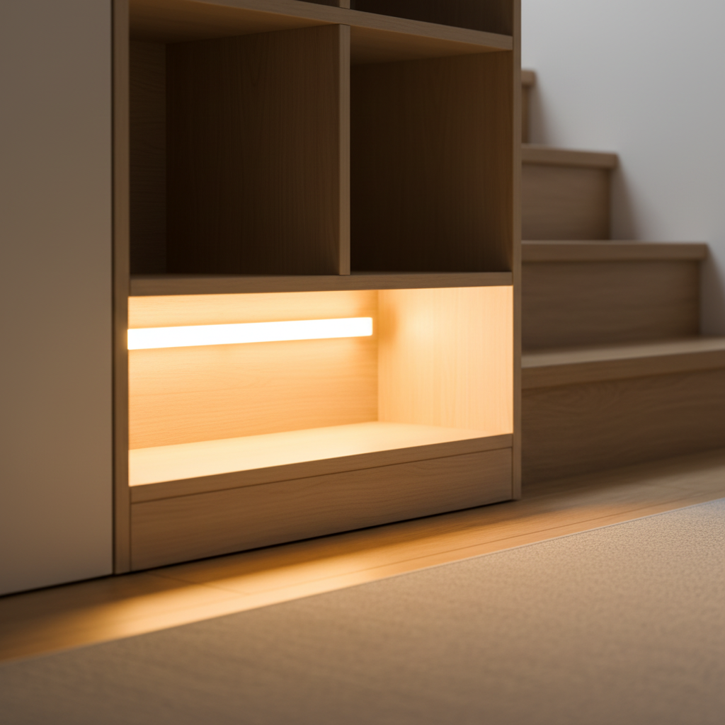 Luz delgada para debajo de armarios, magnética, recargable y con sensor de movimiento