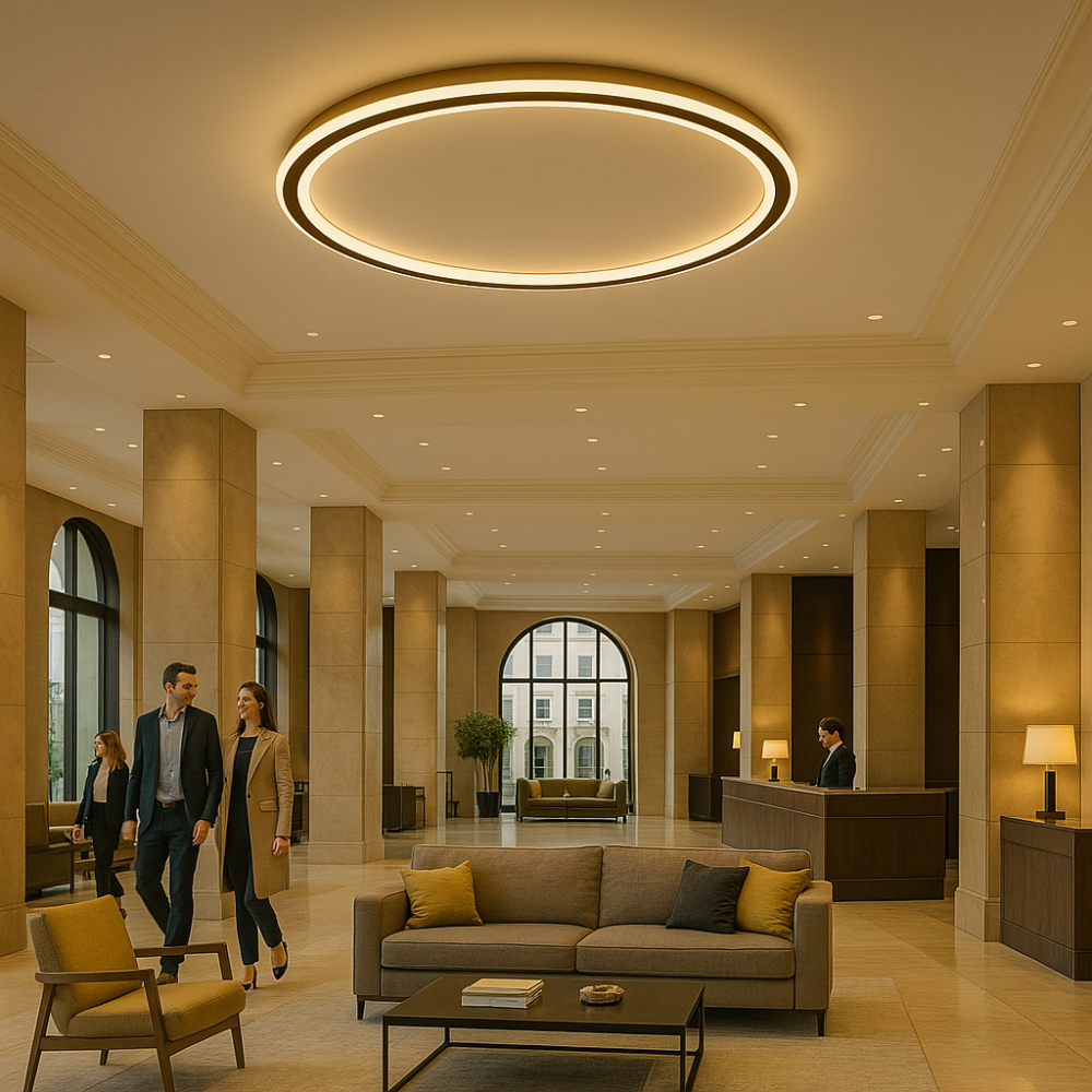 Lámpara de techo escandinava minimalista redonda de aluminio y acrílico con regulación de intensidad