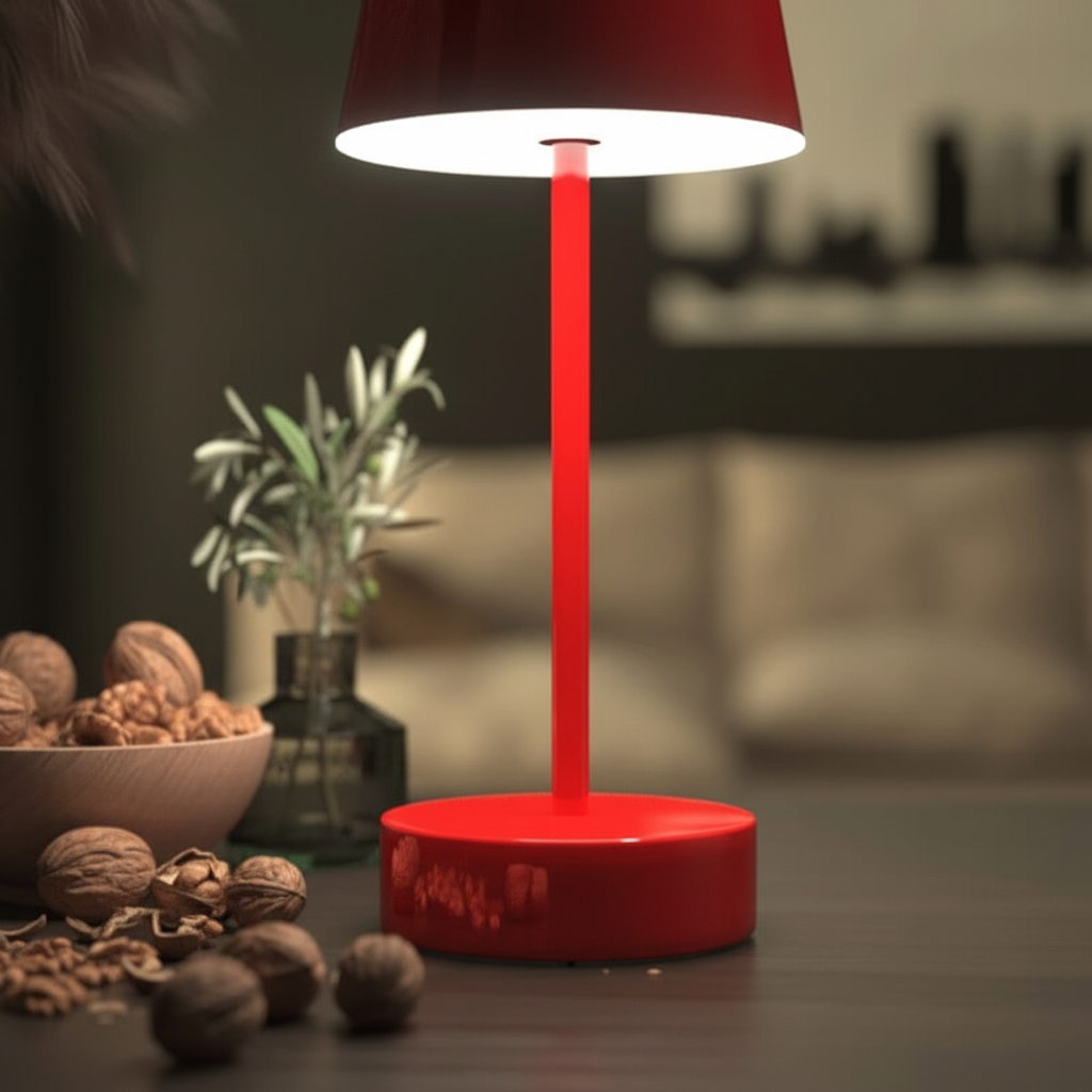 Lámpara de mesa elegante, sin cable y regulable, con temperatura de color ajustable