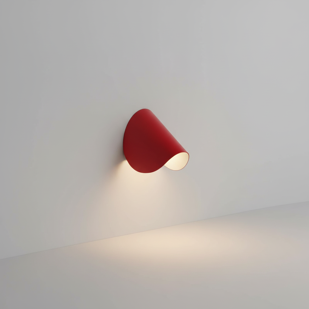 Aplique de pared interior moderno de metal semicircular con luz indirecta
