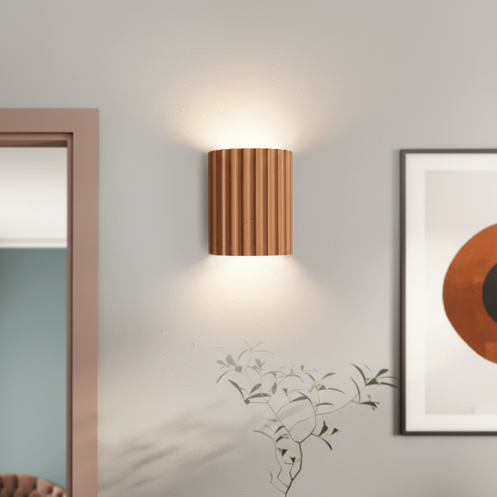 Lámpara de pared escultórica artística de resina con acabado texturizado