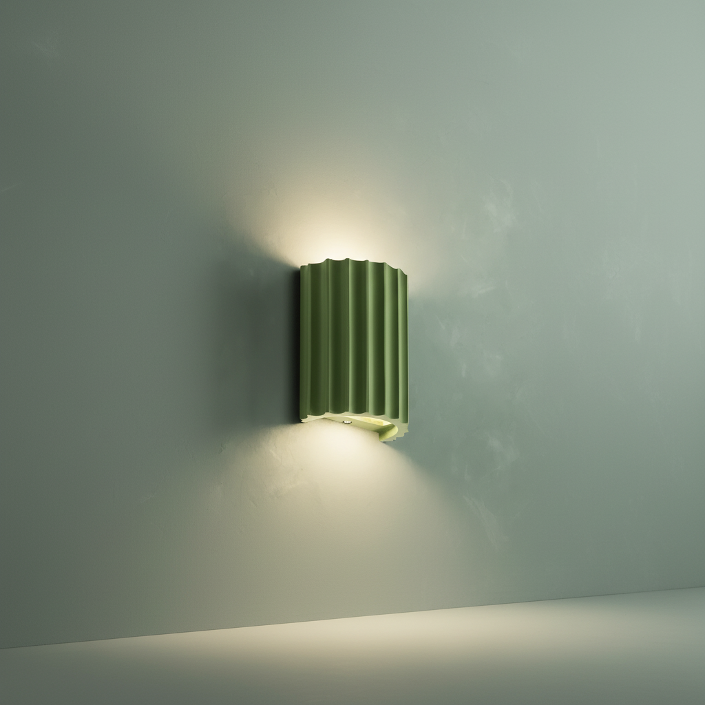 Lámpara de pared escultórica artística de resina con acabado texturizado