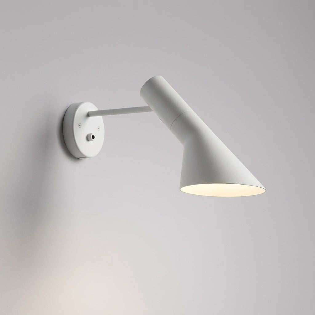 Lámpara de pared modular de aluminio con cabezal cónico ajustable y regulador táctil