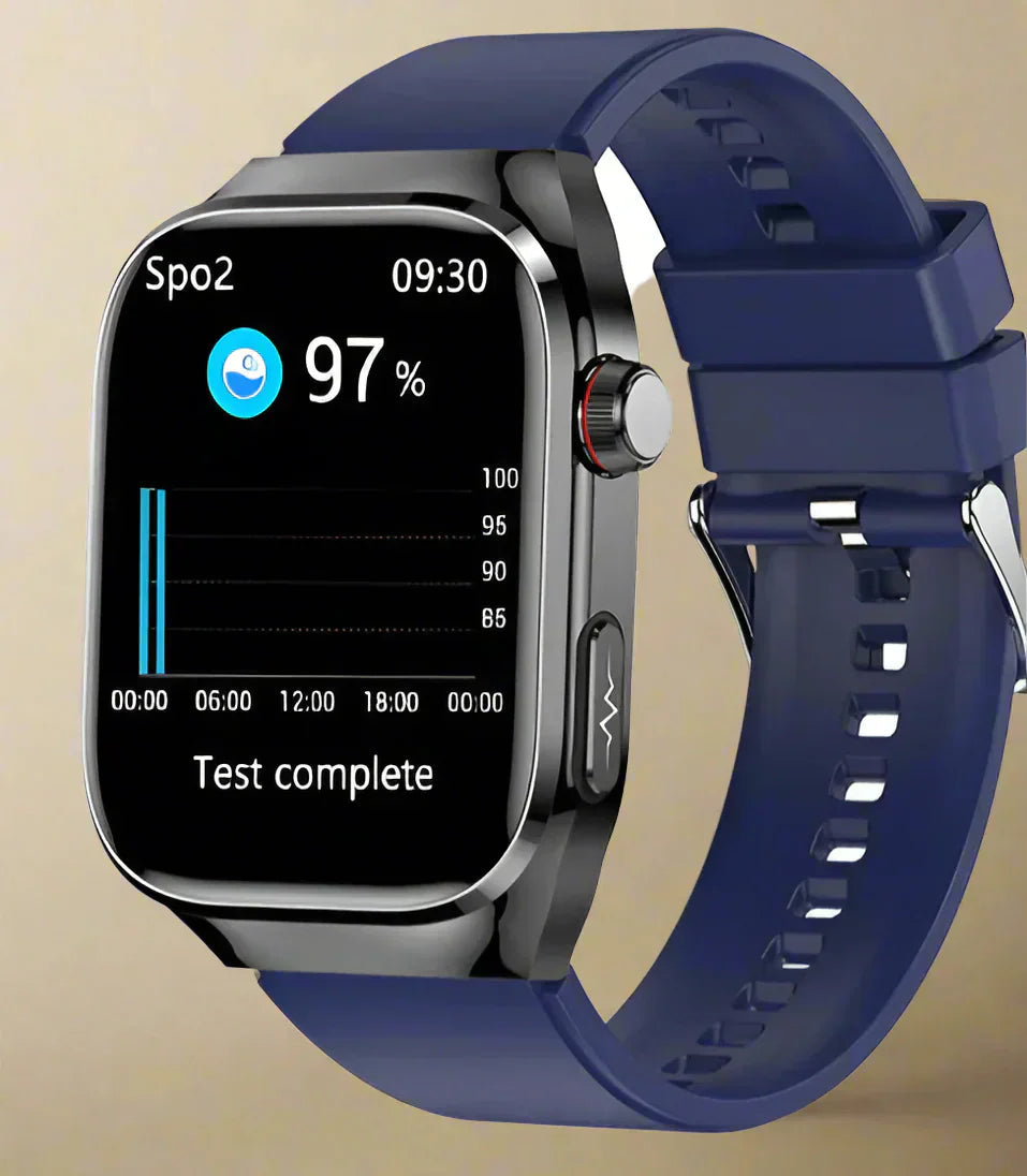 Reloj inteligente con caja de aleación impermeable y monitorización de ECG y salud