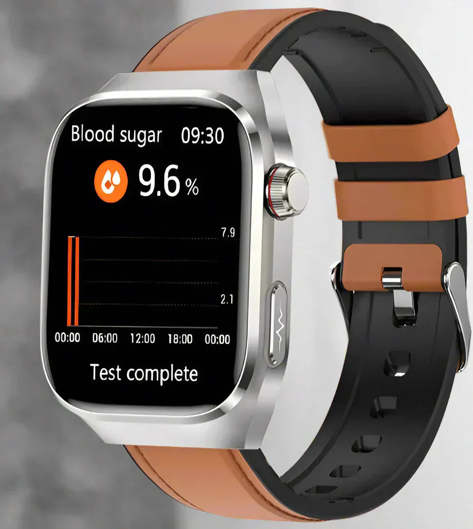 Reloj inteligente con caja de aleación impermeable y monitorización de ECG y salud
