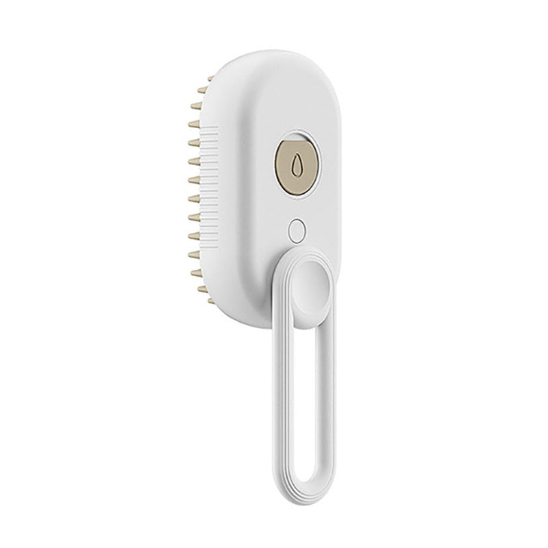 Cepillo masajeador ergonómico giratorio con mango, vapor y pulverizador, para el cuidado de mascotas