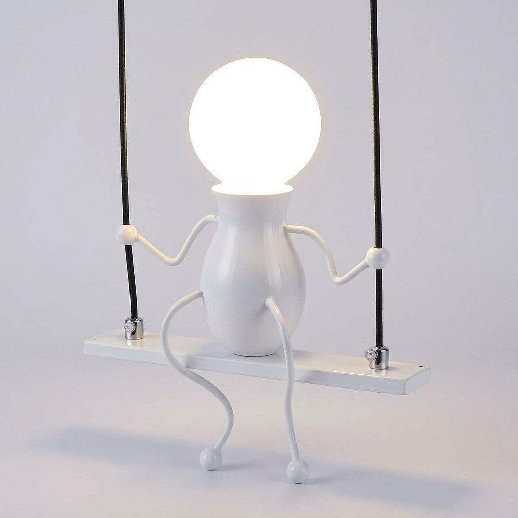 Aplique de pared de metal resistente con silueta de figura oscilante