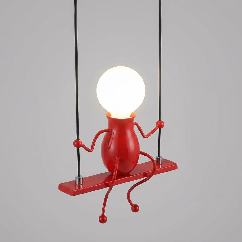 Aplique de pared de metal resistente con silueta de figura oscilante