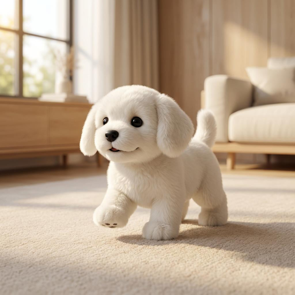 Juguete interactivo de cachorro de peluche realista, que camina, ladra y mueve la cola