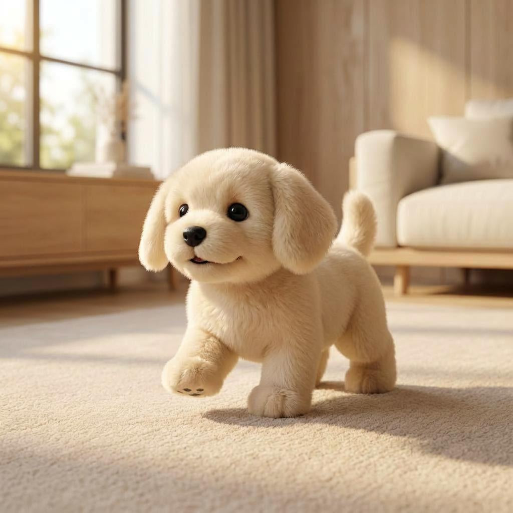 Juguete interactivo de cachorro de peluche realista, que camina, ladra y mueve la cola