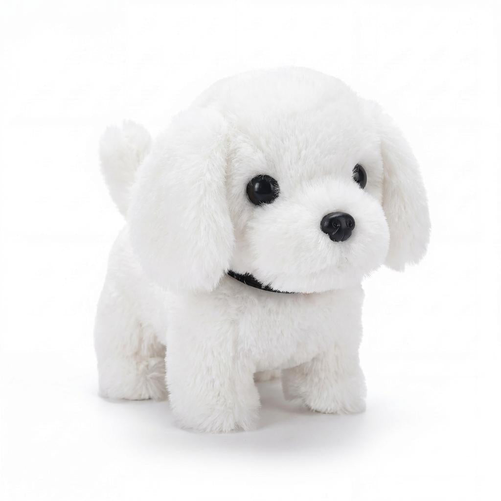 Juguete interactivo de cachorro de peluche realista, que camina, ladra y mueve la cola