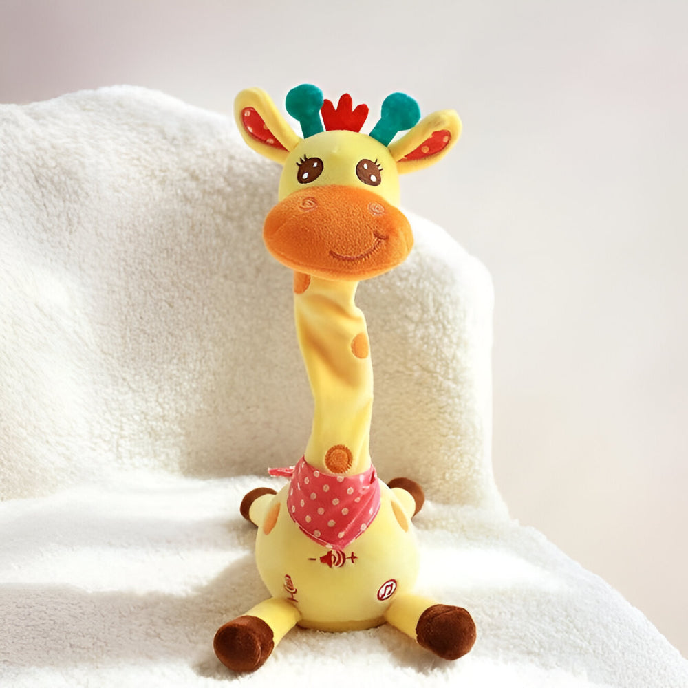 Juguete musical interactivo de jirafa de peluche abrazable que canta y habla