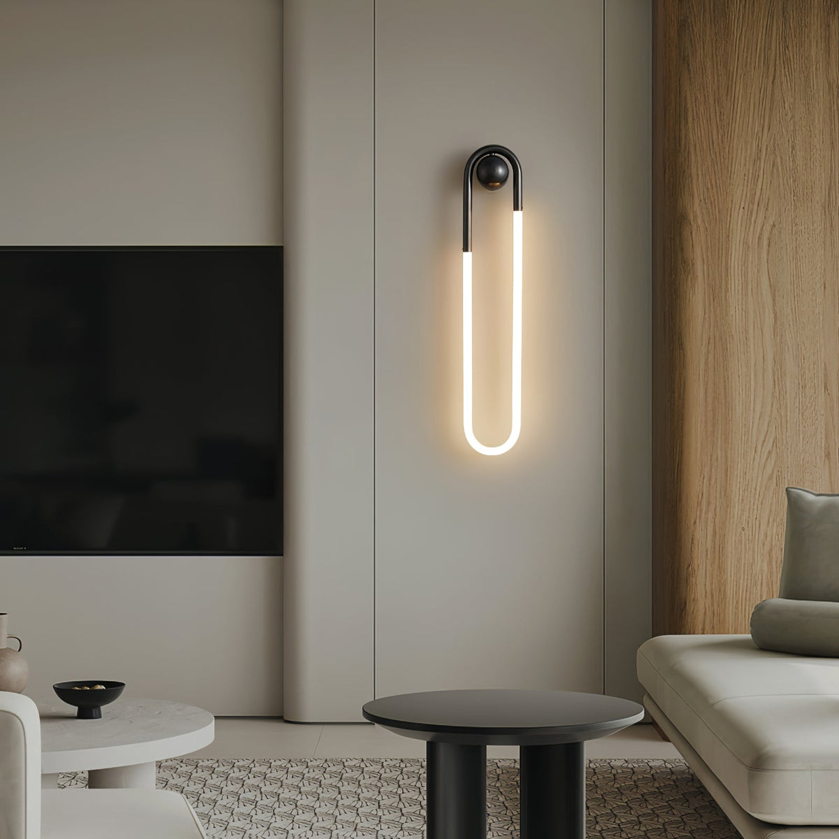 Aplique de pared arquitectónico minimalista con marco de latón en forma de lazo
