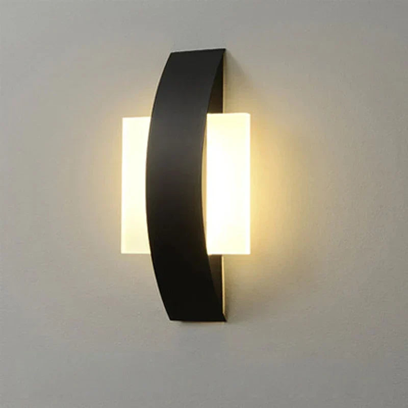 Aplique de pared minimalista de panel de hierro y esfera de acrílico