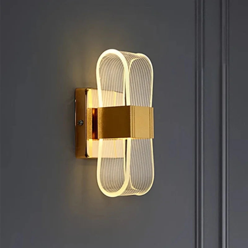 Lámpara de pared nórdica minimalista de aluminio con diseño escultórico de bucle