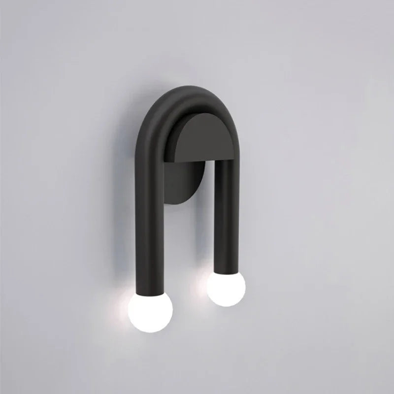 Lámpara de pared nórdica minimalista arqueada con vidrio esmerilado