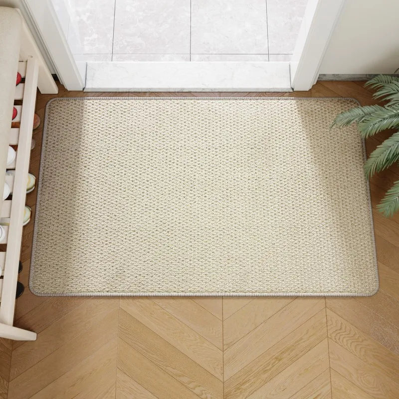 Felpudo de entrada de yute sintético tejido natural y antideslizante